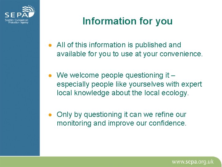 Information for you · All of this information is published and available for you Information for you · All of this information is published and available for you