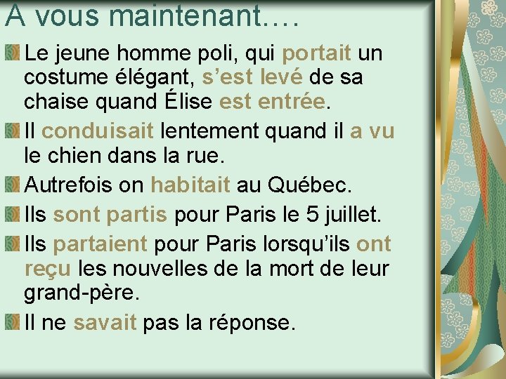 A vous maintenant…. Le jeune homme poli, qui portait un costume élégant, s’est levé