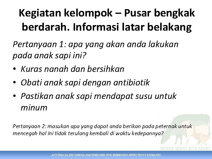 Kegiatan kelompok – Pusar bengkak berdarah. Informasi latar belakang Pertanyaan 1: apa yang akan