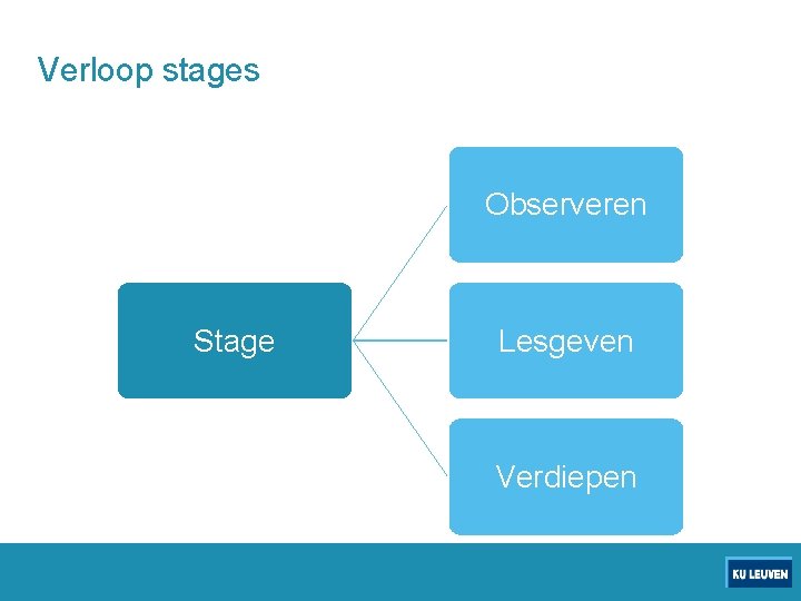 Verloop stages Observeren Stage Lesgeven Verdiepen 