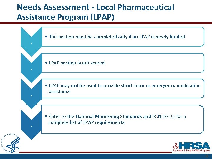 Needs Assessment - Local Pharmaceutical Assistance Program (LPAP). . • This section must be