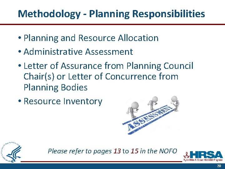 Methodology - Planning Responsibilities • Planning and Resource Allocation • Administrative Assessment • Letter