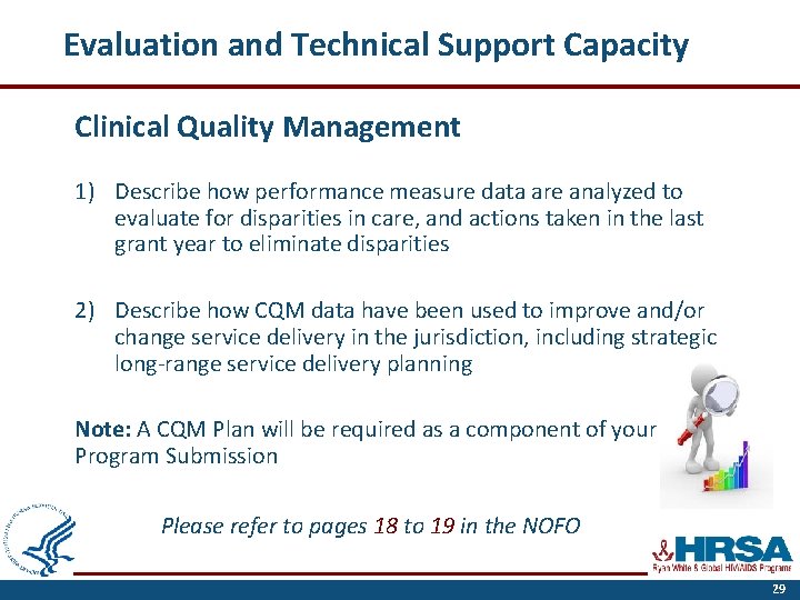 Evaluation and Technical Support Capacity Clinical Quality Management 1) Describe how performance measure data