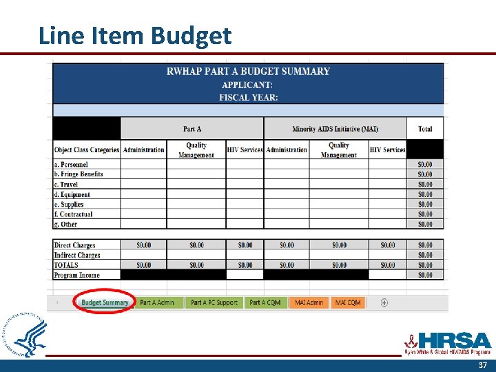 Line Item Budget 37 