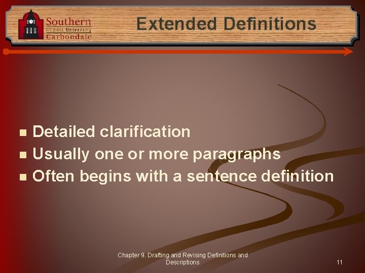 Extended Definitions n n n Detailed clarification Usually one or more paragraphs Often begins