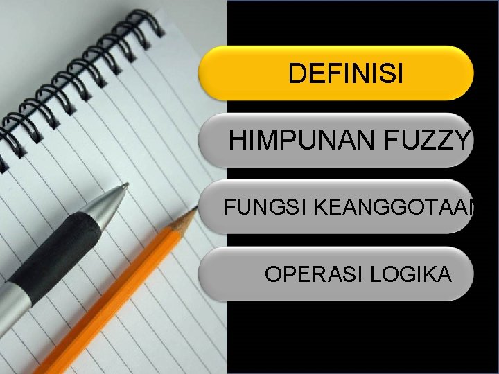 DEFINISI HIMPUNAN FUZZY FUNGSI KEANGGOTAAN OPERASI LOGIKA 