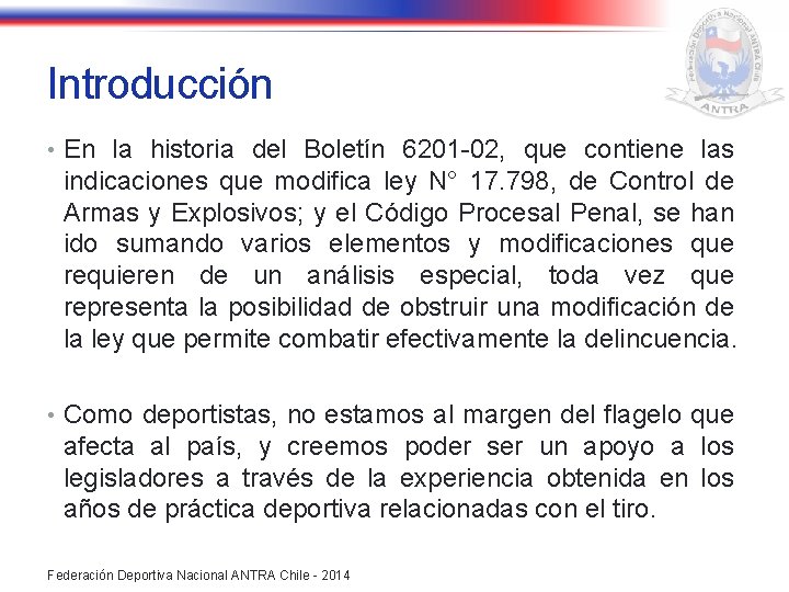 Introducción • En la historia del Boletín 6201 -02, que contiene las indicaciones que