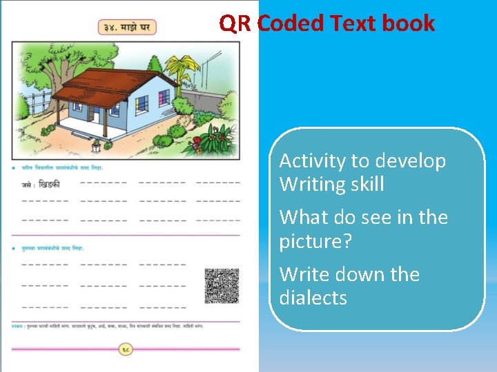 QR Coded Text book Activity to develop Writing skill What do see in the