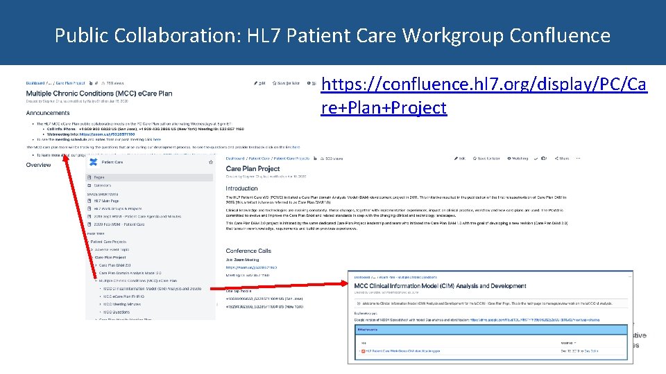 Public Collaboration: HL 7 Patient Care Workgroup Confluence https: //confluence. hl 7. org/display/PC/Ca re+Plan+Project