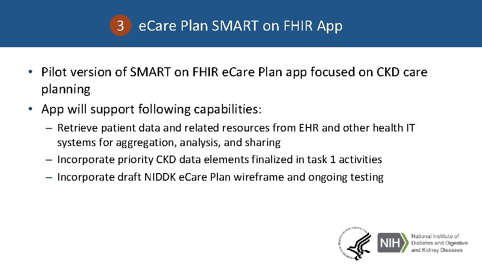 3 e. Care Plan SMART on FHIR App • Pilot version of SMART on