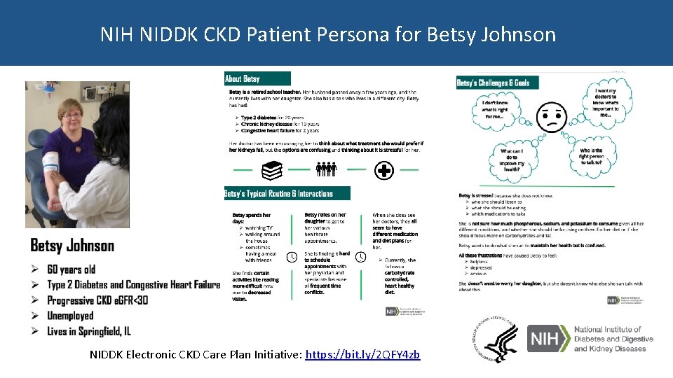 NIH NIDDK CKD Patient Persona for Betsy Johnson NIDDK Electronic CKD Care Plan Initiative: