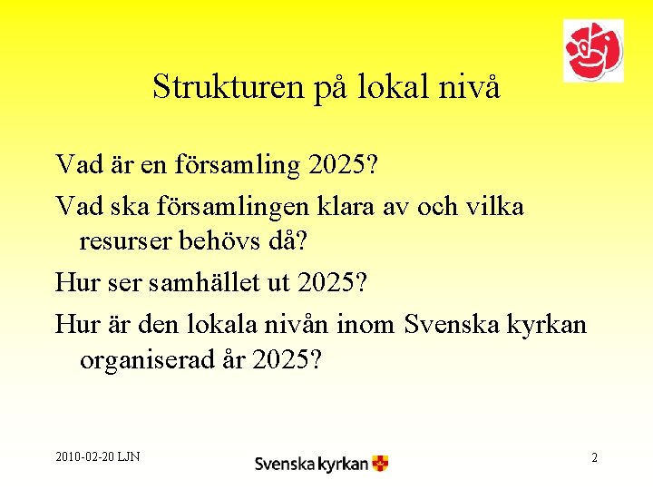 Strukturen på lokal nivå Vad är en församling 2025? Vad ska församlingen klara av