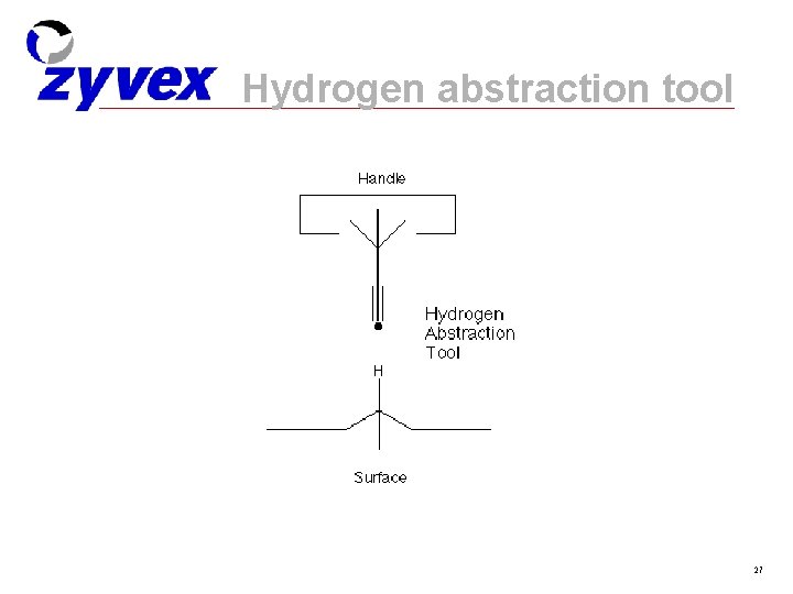 Hydrogen abstraction tool 27 