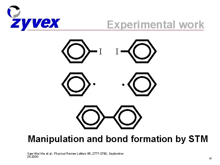 Experimental work I I Manipulation and bond formation by STM Saw-Wai Hla et al.