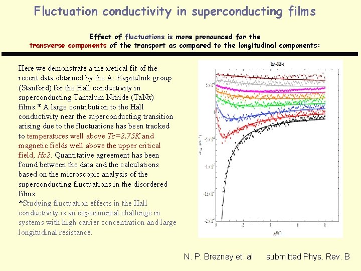 Fluctuation conductivity in superconducting films Effect of fluctuations is more pronounced for the transverse