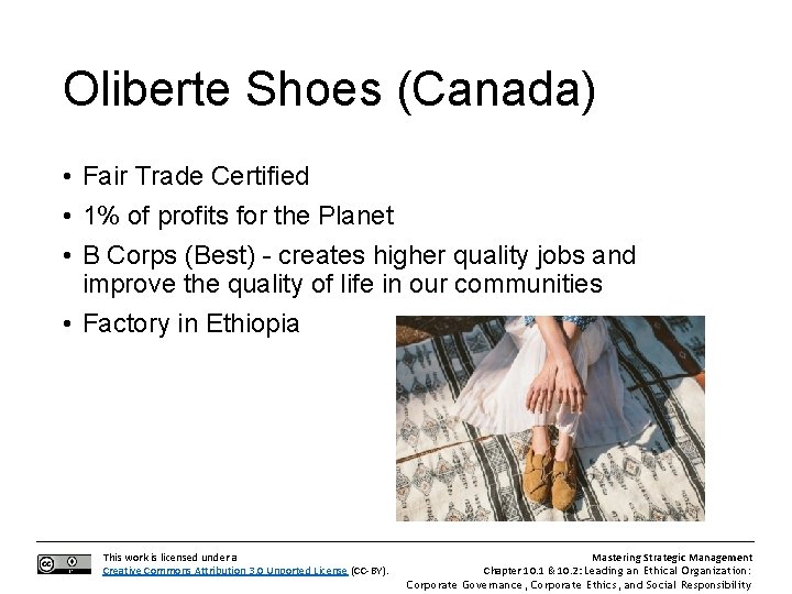 Oliberte Shoes (Canada) • Fair Trade Certified • 1% of profits for the Planet