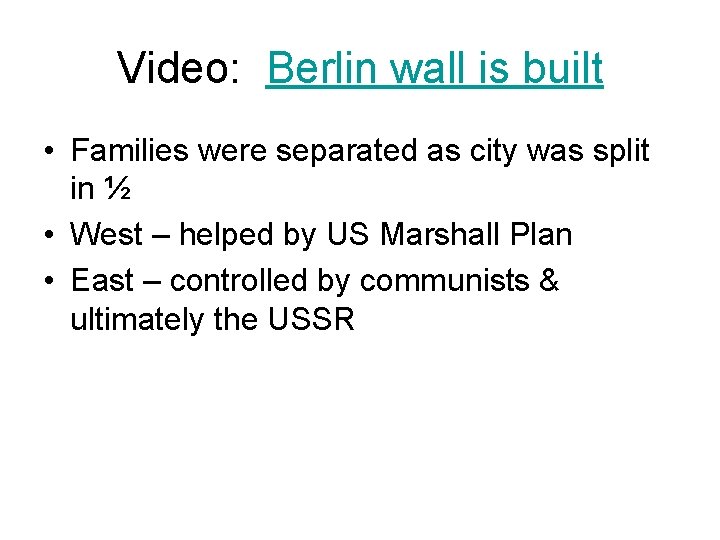 Video: Berlin wall is built • Families were separated as city was split in