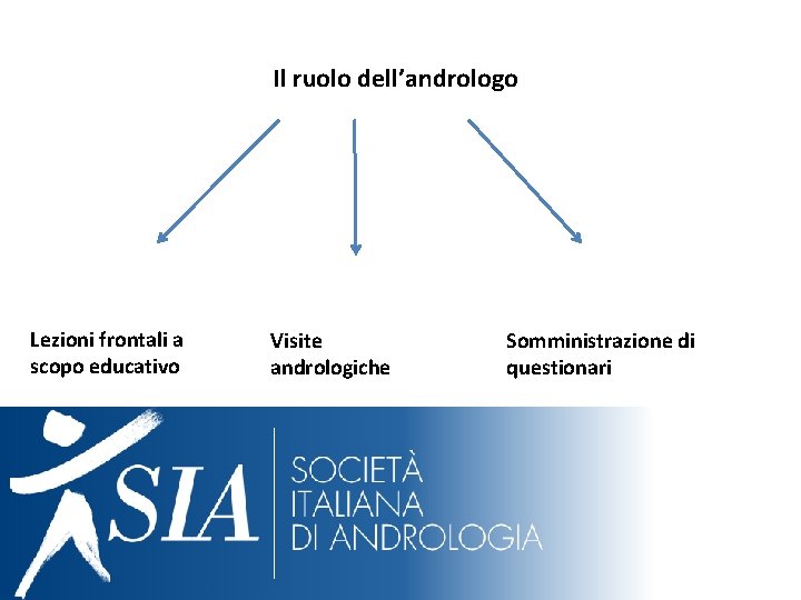 Il ruolo dell’andrologo Lezioni frontali a scopo educativo Visite andrologiche Somministrazione di questionari 