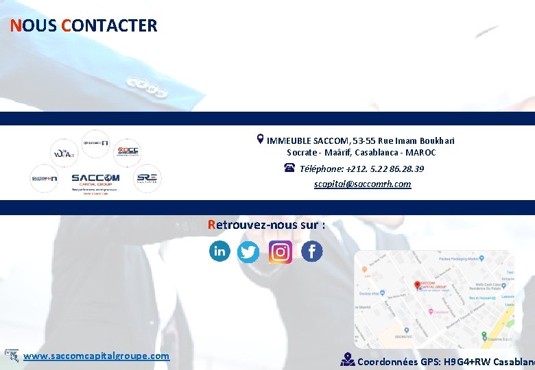 NOUS CONTACTER IMMEUBLE SACCOM, 53 -55 Rue Imam Boukhari Socrate - Maârif, Casablanca -