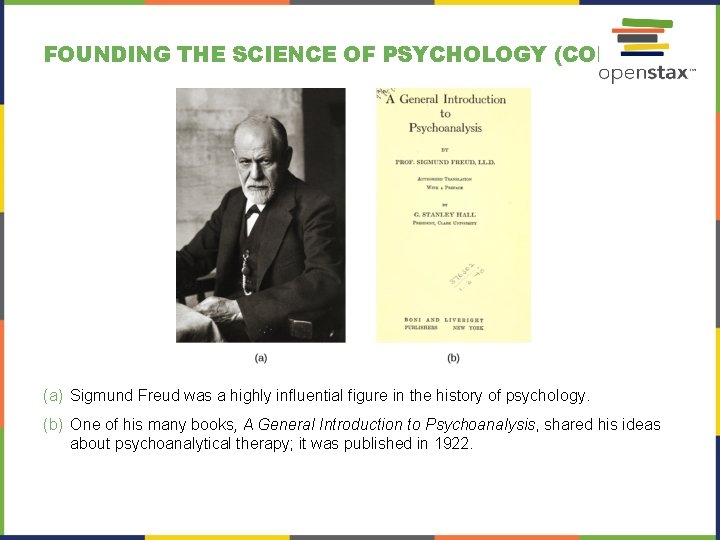 FOUNDING THE SCIENCE OF PSYCHOLOGY (CONT. ) (a) Sigmund Freud was a highly influential