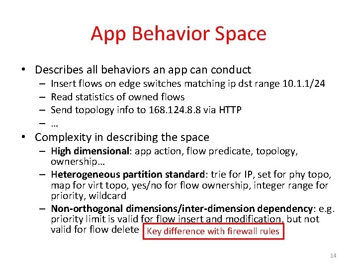 App Behavior Space • Describes all behaviors an app can conduct – – Insert