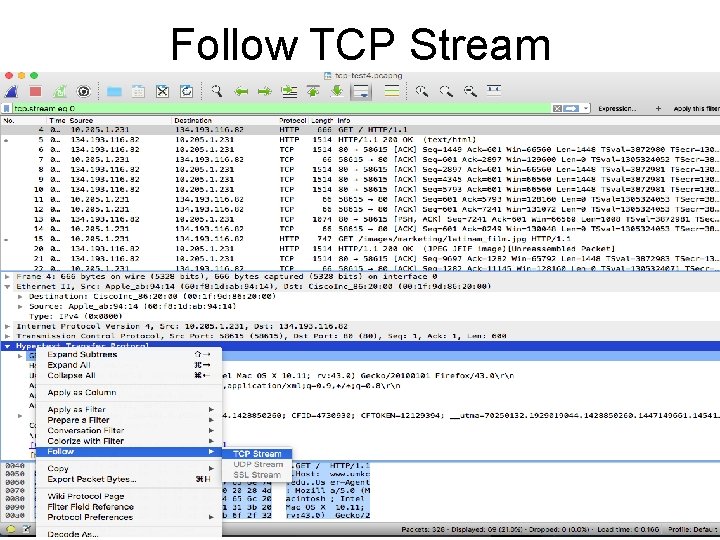 Follow TCP Stream cs 423 -cotter 12 