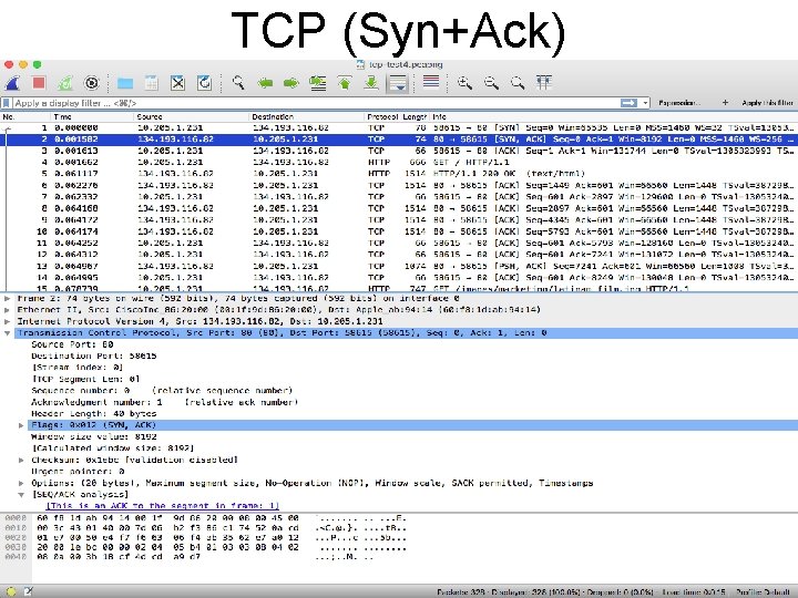 TCP (Syn+Ack) cs 423 -cotter 5 