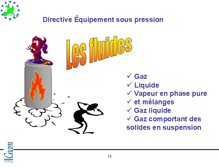 Directive Équipement sous pression ü Gaz ü Liquide ü Vapeur en phase pure ü Directive Équipement sous pression ü Gaz ü Liquide ü Vapeur en phase pure ü