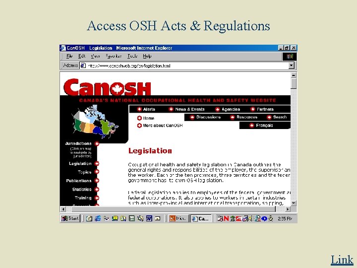 Access OSH Acts & Regulations Link 