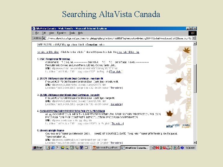 Searching Alta. Vista Canada 