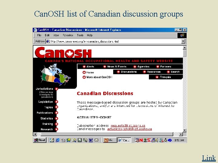 Can. OSH list of Canadian discussion groups Link 