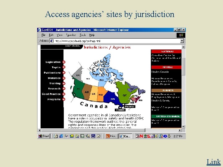 Access agencies’ sites by jurisdiction Link 