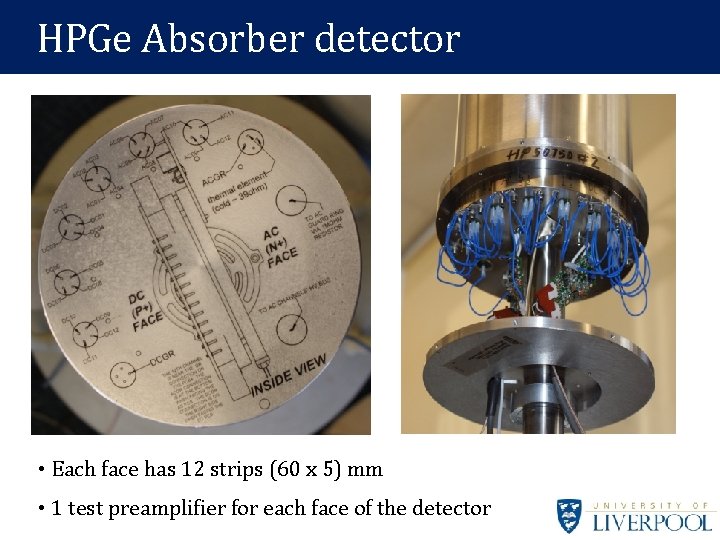 HPGe Absorber MRI images detector • Each face has 12 strips (60 x 5) HPGe Absorber MRI images detector • Each face has 12 strips (60 x 5)