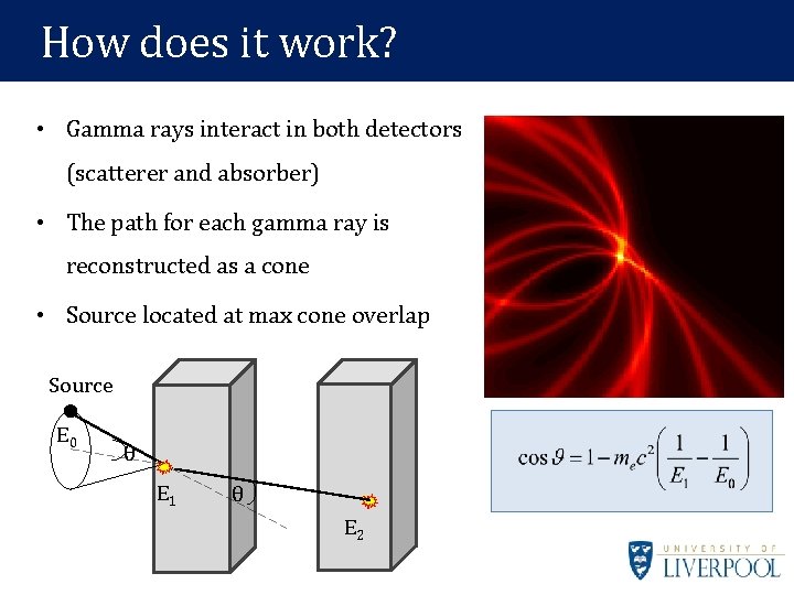 How does it work? • Gamma rays interact in both detectors (scatterer and absorber) How does it work? • Gamma rays interact in both detectors (scatterer and absorber)