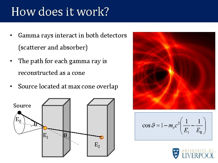 How does it work? • Gamma rays interact in both detectors (scatterer and absorber) How does it work? • Gamma rays interact in both detectors (scatterer and absorber)