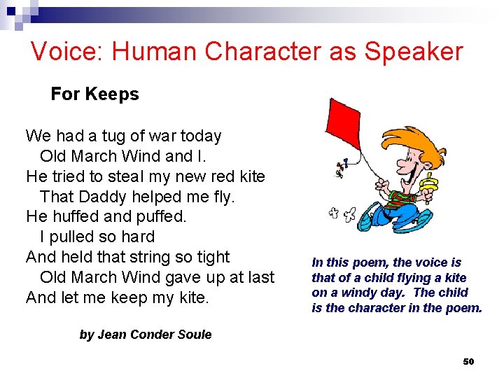 Voice: Human Character as Speaker For Keeps We had a tug of war today