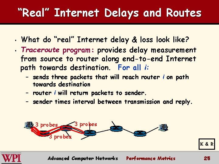 “Real” Internet Delays and Routes § § What do “real” Internet delay & loss