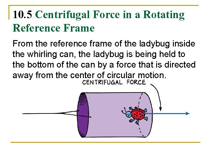 10. 5 Centrifugal Force in a Rotating Reference Frame From the reference frame of