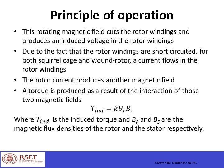 Principle of operation • 