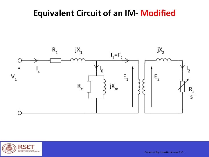 Equivalent Circuit of an IM- Modified 