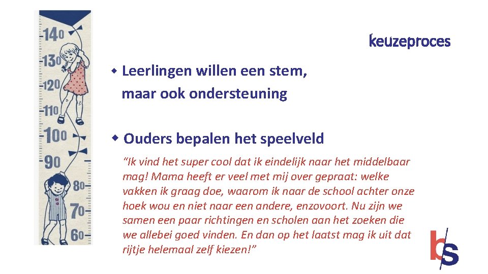 keuzeproces w Leerlingen willen een stem, maar ook ondersteuning w Ouders bepalen het speelveld