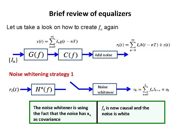 Brief review of equalizers Let us take a look on how to create fn Brief review of equalizers Let us take a look on how to create fn