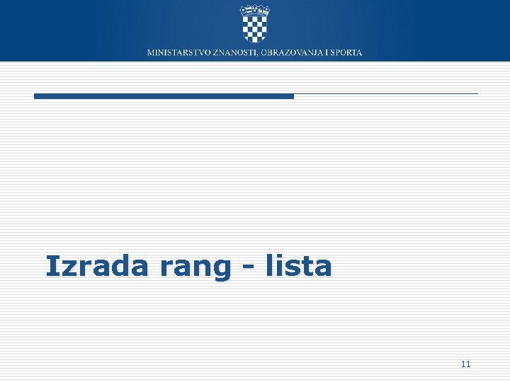 Izrada rang - lista 11 