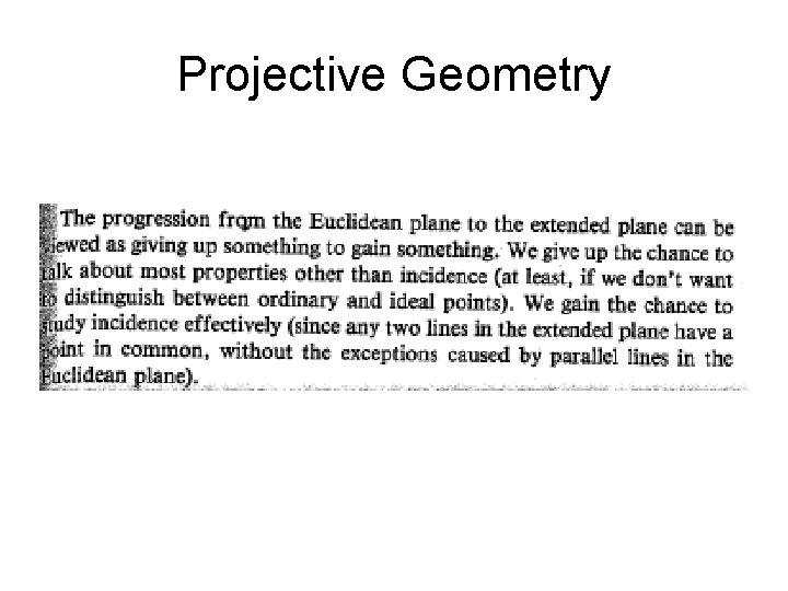 Projective Geometry 