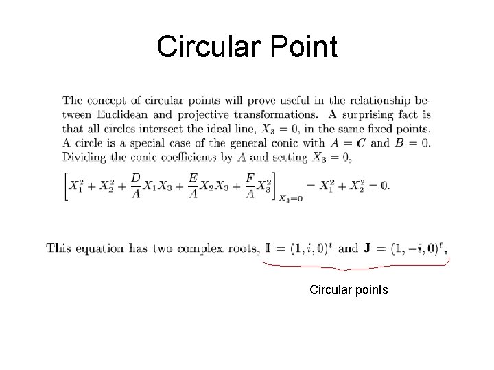 Circular Point Circular points 
