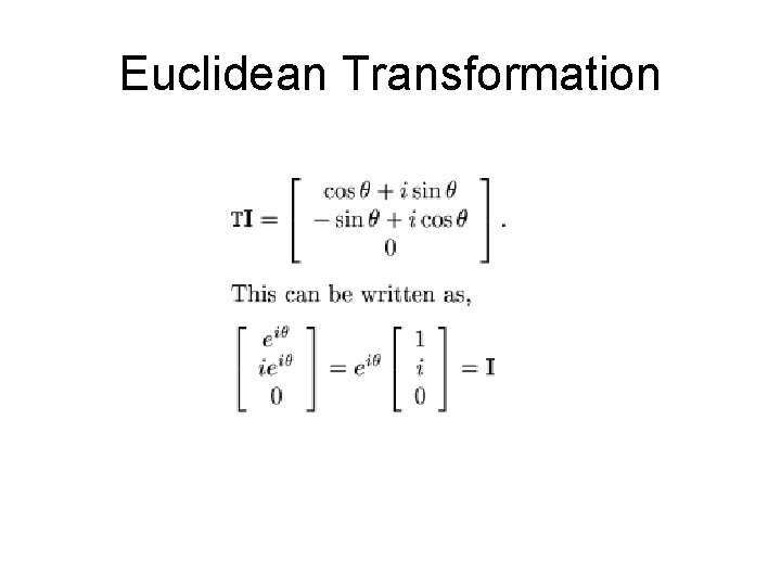 Euclidean Transformation 