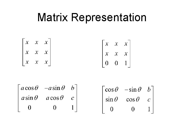 Matrix Representation 