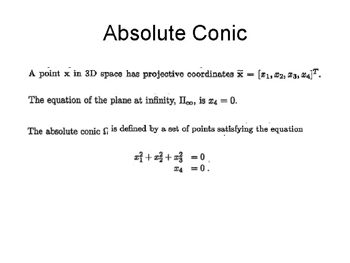Absolute Conic 