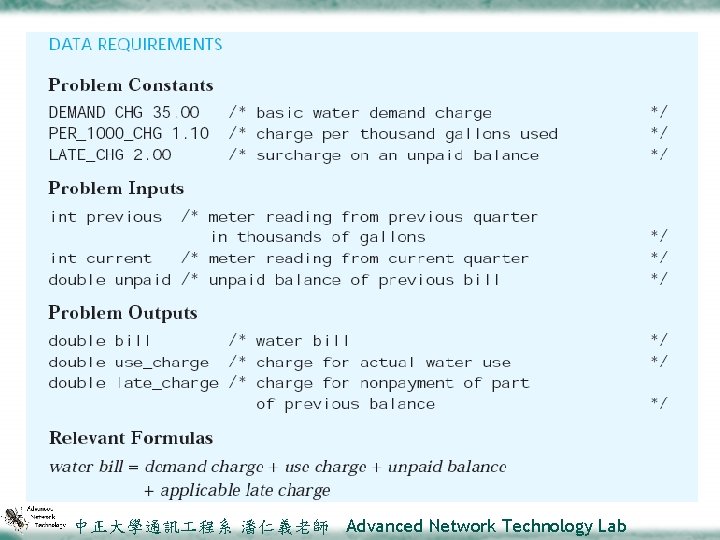 中正大學通訊 程系 潘仁義老師 Advanced Network Technology Lab 