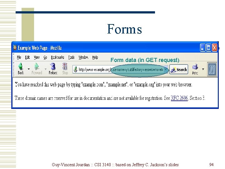 Forms Form data (in GET request) Guy-Vincent Jourdan : : CSI 3140 : : Forms Form data (in GET request) Guy-Vincent Jourdan : : CSI 3140 : :